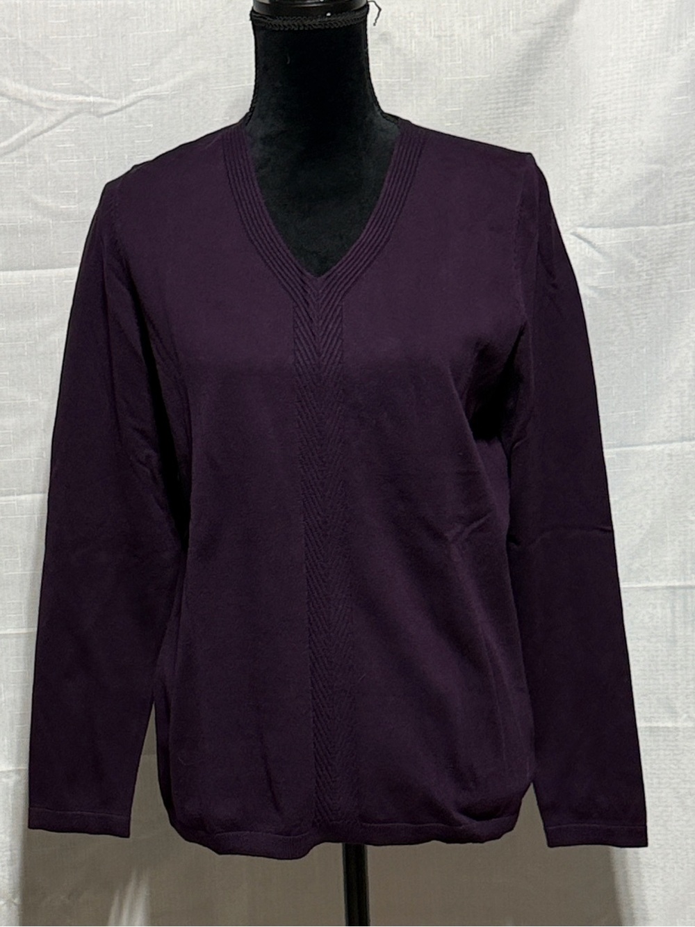 Talbots Chevron Detail Sweater in Plum NWT